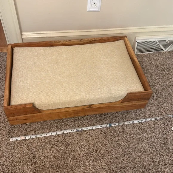 Wooden Pet Bed with Cream Cushion - Picture 5 of 13